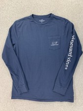 Vineyard Vines Classic Whale Long Sleeve Crew Tee Shirt Boy's XL Blue