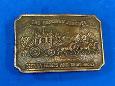 Vintage Hangtown Jerkline Sierra Humps  Saddlbacks Brass Belt Buckle Ultra Rare