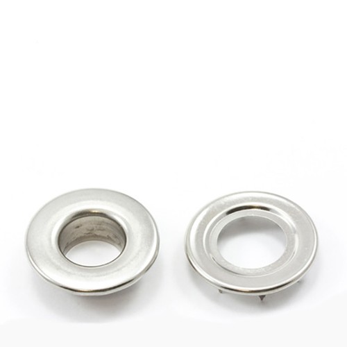 Grommets, #4 Stainless Steel, Heavy Duty Rolled Rim Spur, 1/2" In. Hole -12 ea. - Picture 2 of 2