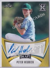 2021 Leaf Draft BA-PH1 Peter Heubeck XRC Autograph Gold Dodgers