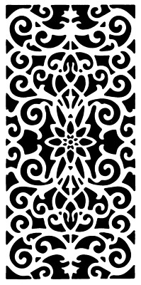 Really Great Stencils, Floral Scroll 1 Stencil, 4 x 8'', Background, Flower