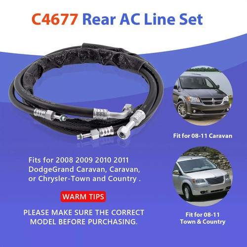 Juego de líneas auxiliares traseras de aire acondicionado C4677 para Dodge Caravan Grand Caravan 2008 2009 2010 2011 - Imagen 3 de 12