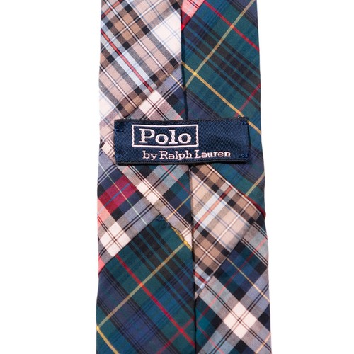Polo Ralph Lauren Tie Patchwork Tartan Plaid Classic 3" Handmade Italy Necktie - Picture 3 of 6