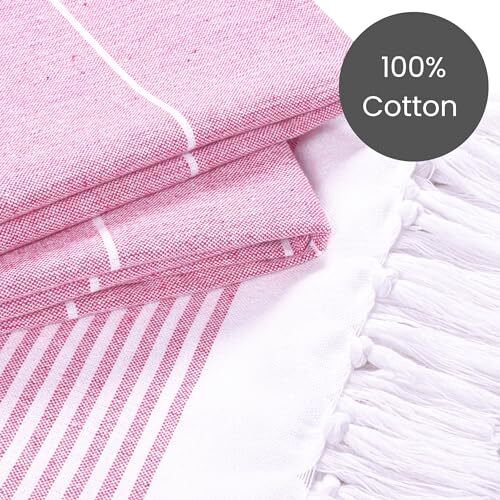 Linen Hub Peshtemal Turkish Beach Towels Cotton Set of 2 Extra Pack of