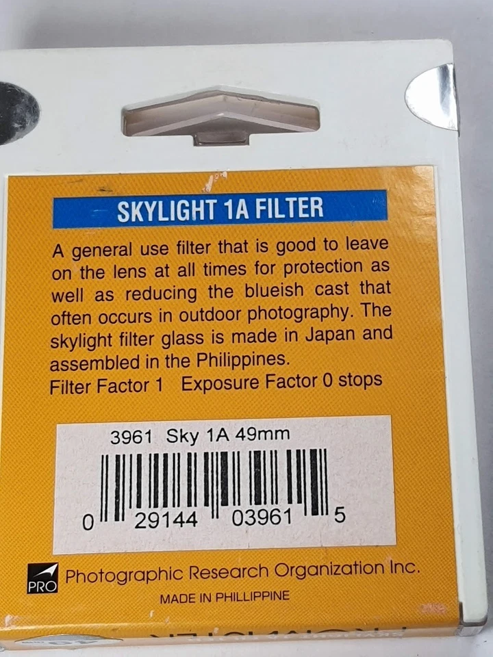 Promaster 49mm Skylight 1A Glass Lens Filter Japan 49 mm E49 E-49 Sky1A Sky-1A - Image 4 of 4