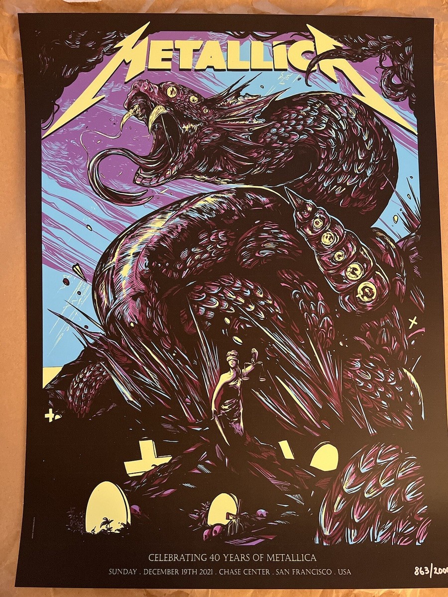 METALLICA 40th ANNIVERSARY POSTER 2021 SAN FRAN CHASE