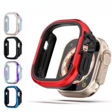 For Apple Watch Ultra 49/45/44mm iwatch 8 se 7 6 5 4 TPU Bumper cover Metal Case