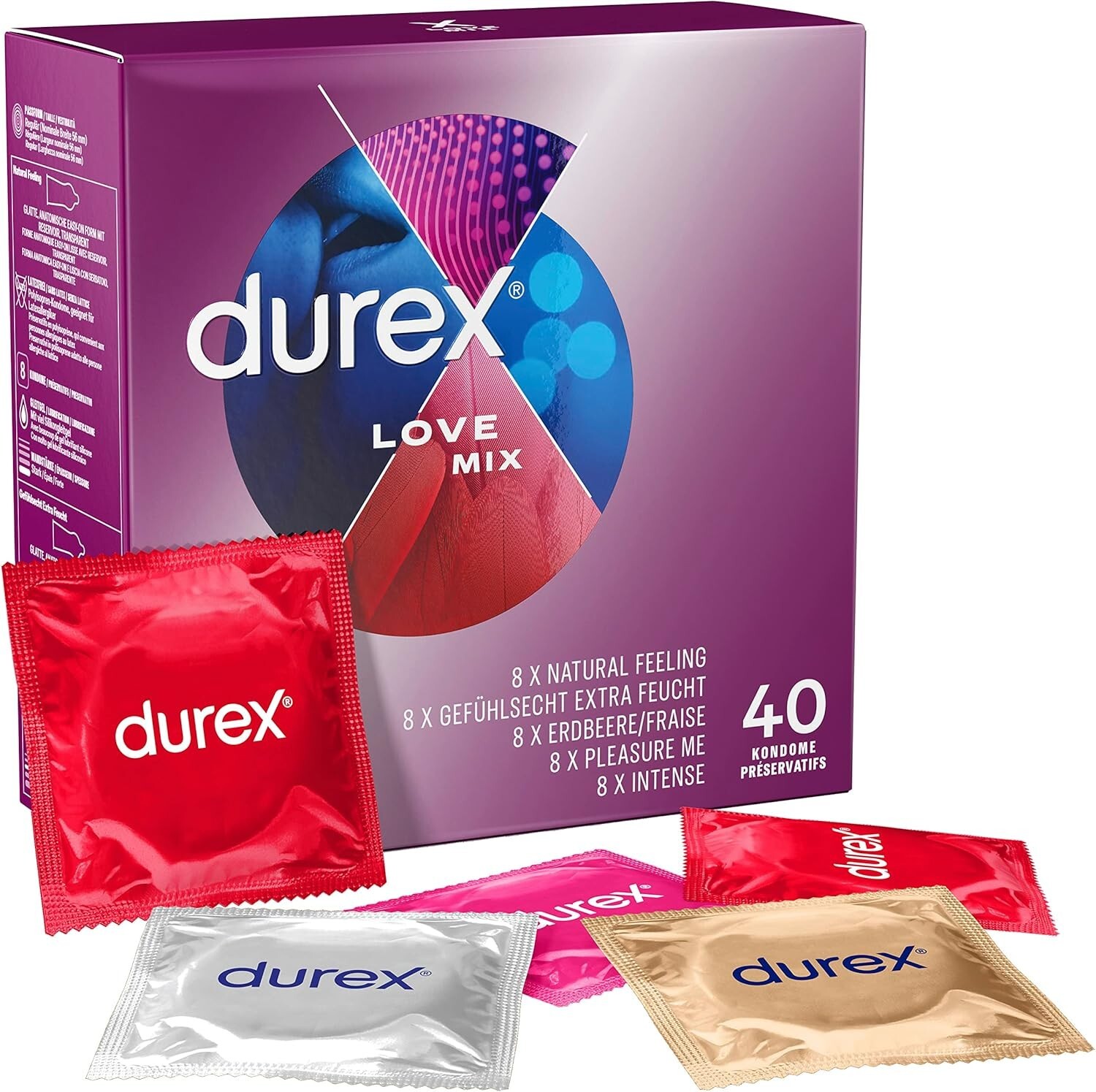 Durex Kondome 40 stück Condome Kondom LOVE M I X  Vorteilspack Verhütung MixPack