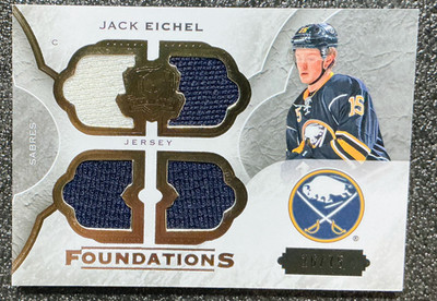 Jack Eichel 2015-16 Upper Deck The Cup #CF-JE Foundations /75 (RC, MEM) Sabres