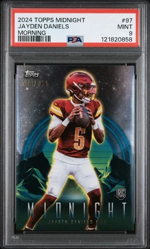 2024 TOPPS MIDNIGHT MORNING #97 JAYDEN DANIELS ROOKIE RC 29/149 PSA 9