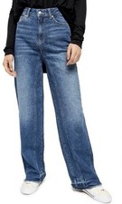 Free People Jeans Blue We The Free Relaxed Straight Slouch Women  s Size 27 New