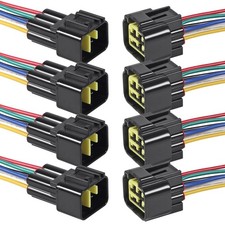 6 Pin Connector Kit 6 Way Waterproof Electrical Connector Plug 16 AWG Male an...