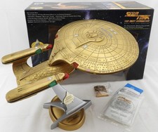 Vtg Playmates Star Trek TNG 7th Anniversary GOLD USS Enterprise 1995 w Box WORKS