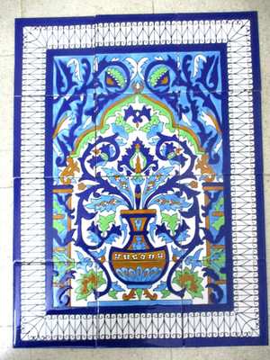 18'' x 24'' Ceramic tile art Mosaic wall mural Panel Arabesque floral BACKSPLASH