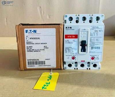 Eaton HFW3032JVL Series C Industrial Circuit Breaker 32 Amps 3 Pole #New