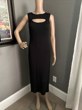 41 Hawthorn Black Ribbed Midi Cutout Stretch Sz Small Sheath Dress