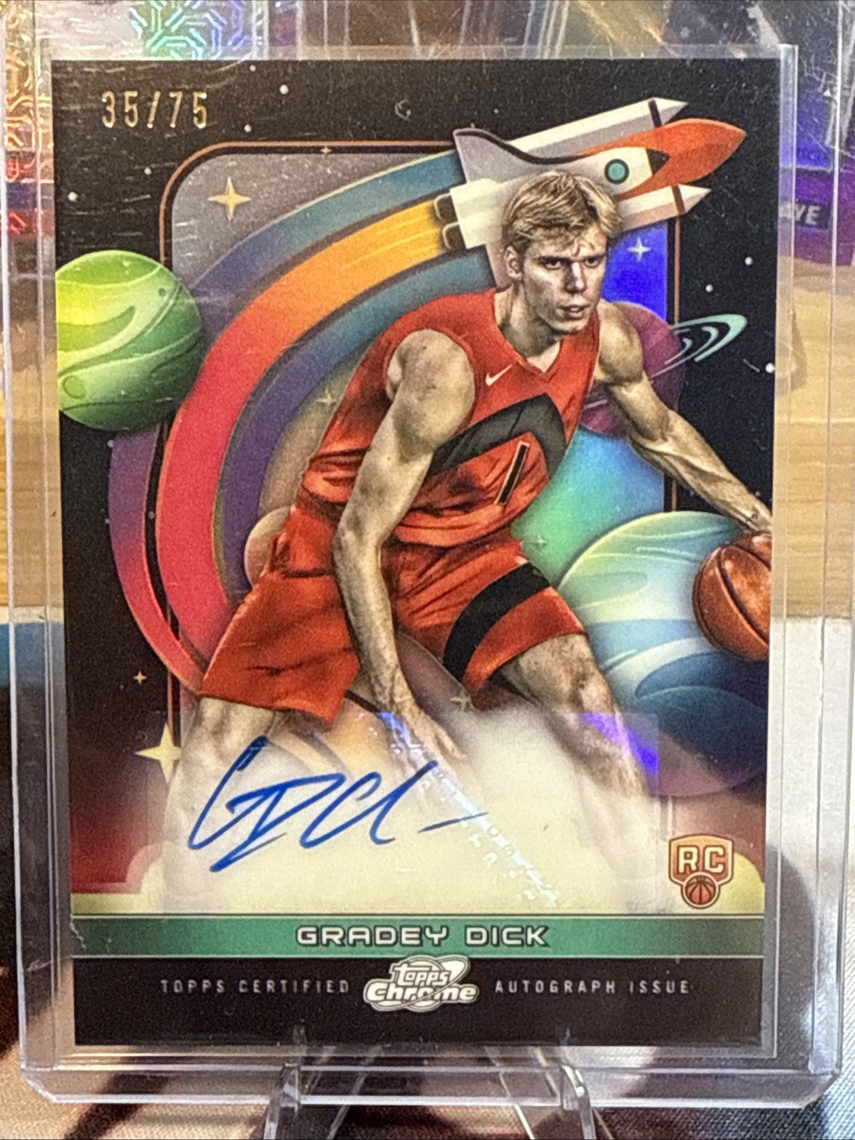 2023-2024 Topps Cosmic Chrome Gradey Dick /75 Auto First Flight Signature FFS-GD
