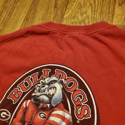 Vintage Georgia Bulldogs Shirt Men Small Red Bad Dawg Sic Em Graphic Y2K