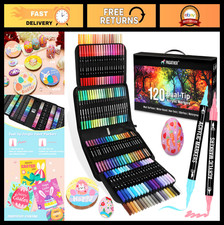 120 Colors Acrylic Paint Markers Set - Dual Tip Fine  Brush Pens for Art, DIY C