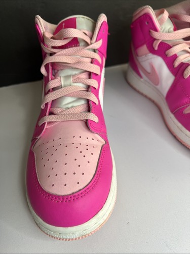 Nike Air Jordan 1 Mid GS Fierce Pink FD8780-116 Youth Kids Sz 6.5Y Girls 7.5 - Picture 4 of 11