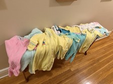 Vintage Baby Clothes Lot 12 80s 90s Seseme Street Fleece Sleepers Pastel Retro