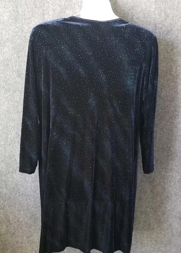 Vintage All That Jazz Womens Blue Velvet Dress Glitter Stardust Sparkle Size 20 - Picture 5 of 12