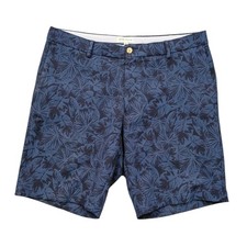 Peter Millar Salem Performance Golf Shorts Mens 34 Slim Fit Botanical Blue 8.5"