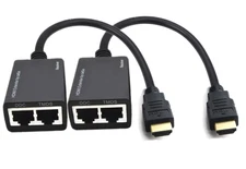 HDMI Extender over Cat5E/6 (1Pair), HDMI to RJ45 Network HDMI Repeater, Support