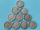 90% Silver Roosevelt Dimes {Lot of 10]  1954-1961  S & D &  P  Mint  (FREE SHIP)