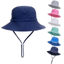 Baby Sun Hat Toddler Summer UPF 50 Protective Bucket 2-6 Years, Navy