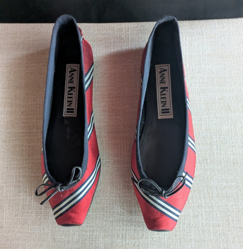 Anne Klein II Ballet Flats, Satin, Leather Sole, Chiseled Square Toe, W 10