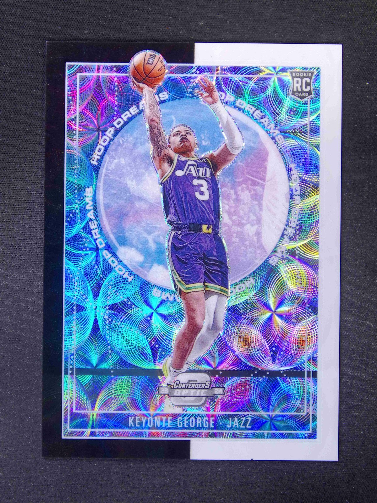 2023-24 Contenders Optic Keyonte George RC Hoop Dreams Black and White /25