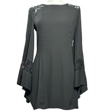Express Black Lace Accent Bell Sleeve Mini Dress - Size 2