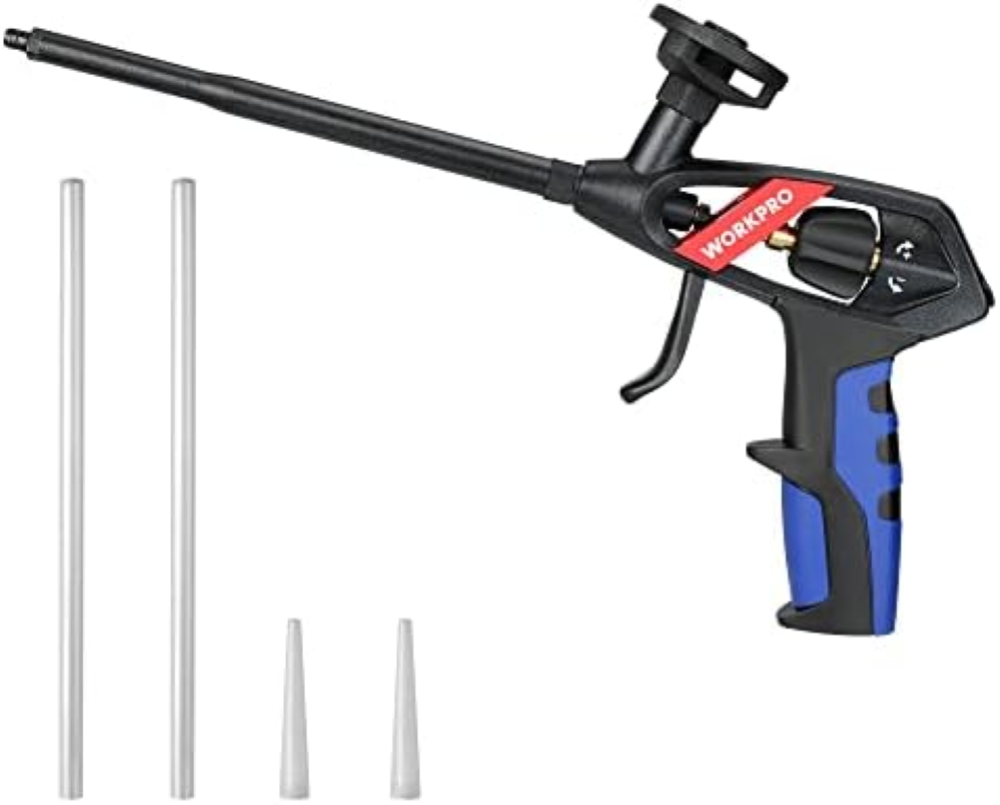 WORKPRO Pistola per Schiuma Poliuretanica, Pistola Schiuma Metallo con Ugello in
