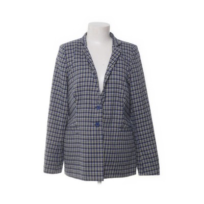 Unique 21, Blazer, Größe: 40, Blau/Mehrfarbig, Baumwolle/Polyester, Karo #1Z8