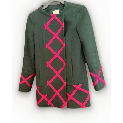 Anthropologie Elevenses Size 2P Womens Cotton Blend Tamarisk Pink Lattice