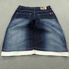 VINTAGE Southpole Jean Shorts 38 Mens Red Tab 17" inseam Skater Y2K Grunge Denim