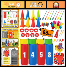 Outdoor Carnival Games Set - Potato Sack Race Bags, Bean Bags, Ring Toss, Egg 