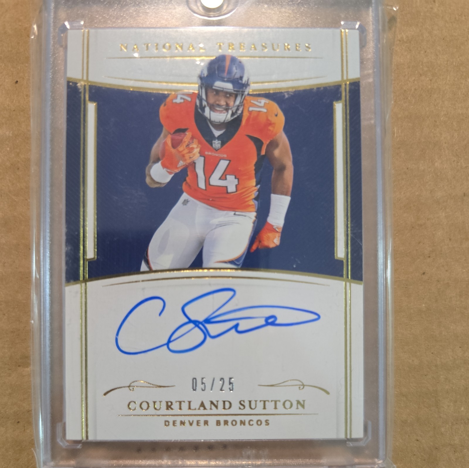 Courtland Sutton Panini National Treasures Rookie Signatures #RSCS Gold