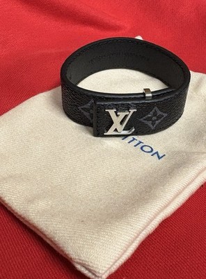Louis Vuitton LV Slim Bracelet Adjustable, Black/Gray, Size 21, | eBay