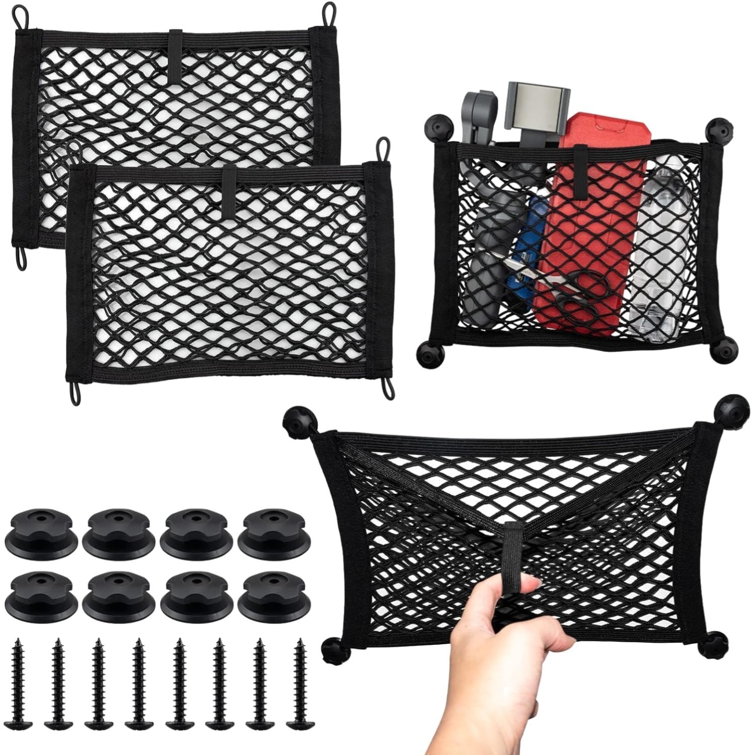 Filet rangement camping car élastique pour éviter la chute des objets en van