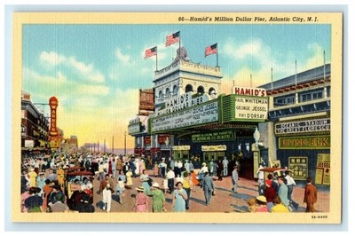 c1930's Hamid's Million Dollar Pier Atlantic City New Jersey NJ Vintage Postcard