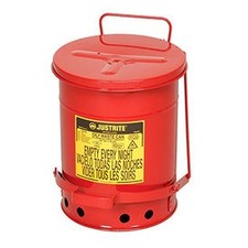 Justrite 09100 Justrite Oily Waste Can 6 Gallon Red