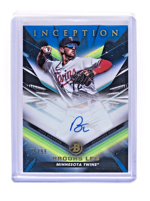 BROOKS LEE Auto 2023 Bowman Inception Blue Foil  /99 Minnesota Twins RC