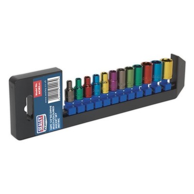 Sealey Premier Multi-Coloured Socket Set 1/4''Sq Drive 12pc AK282
