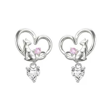 Choose your birthstone! Popular women's earrings with AAA-grade zirconia and a
