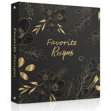 Recipe Binder 8.5x11 3 Ring with Plastic Sleeves, Blank Recipe Book Binder