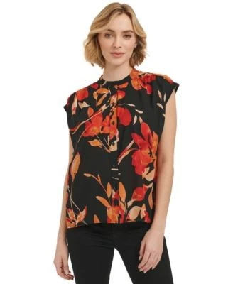 Calvin Klein Womens Short-Sleeve Printed B 197383221617 LARGE RT $69.5