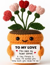 Valentine s Day Wife Gifts for Her - To My Love Crochet Heart Flower Plush with