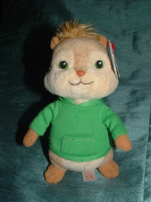 ALVIN AND THE CHIPMUNK SMALL THEODORE 6" CHIPMUNK PLUSH BEANIE SOFT TOY 2013 TAG